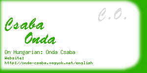 csaba onda business card